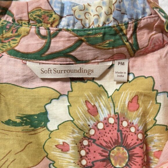 Soft Surroundings Bellicia Embroidered Midi Dress Womens Sz PM 3/4 Sleeves - Picture 7 of 12